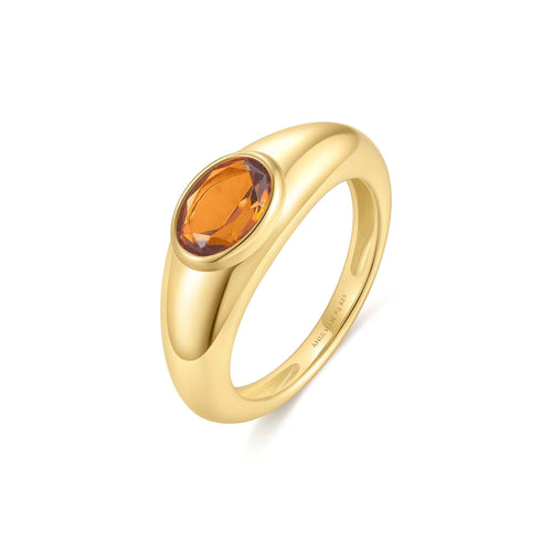 Gold Sculptural Gemstone Maillard Ring